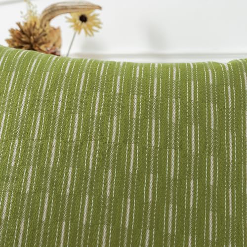 Kevin Textile Pack of 2, Spring Linen Decorative Throw Pillow Cover Cushion Covers Pillowcase, Boho Woven Texture Decorations for Sofa Couch Bed Chair 18x18 Inch/45x45 cm (Light Green) - color: A-light Green, size: 18" x 18" (Pack of 2)