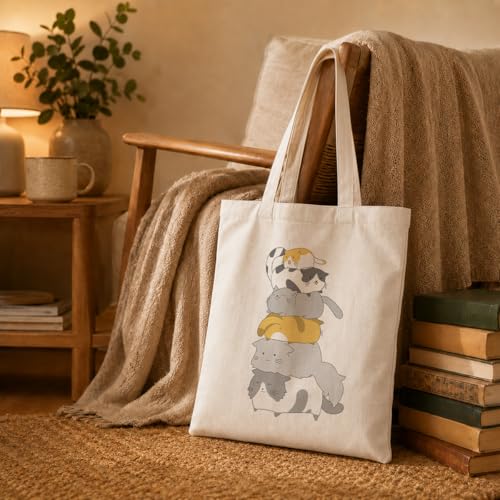 Funny Canvas Tote Bag, Reusable Shoulder Grocery Bag, Holiday Gift Bags for Friends, 13.7x15.7 inch - color: Style 06