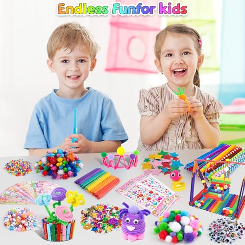 Sundaymot Arts and Crafts Supplies for Kids, 2000+Pcs DIY Craft Kits