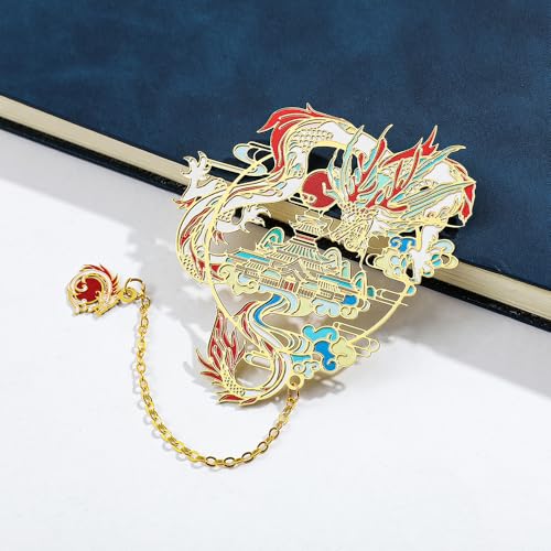 Shan Hai Jing Divine Beasts Bookmark Phoenix Dragon Koi Deer Good Luck Gift - color: Style 2 Gift Boxed