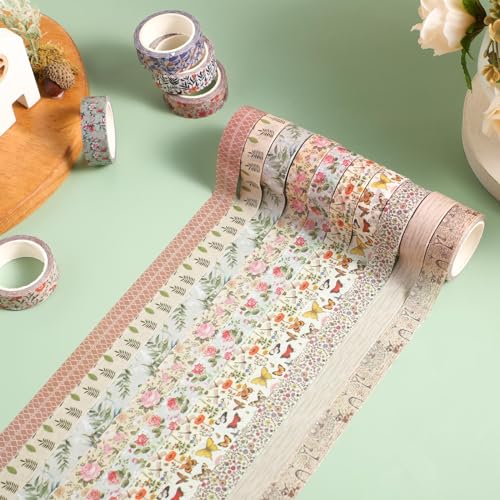 TaoBary 33 Rolls Washi Tape Set, 15mm Holiday Seasonal,Vintage Style - style: Vintage Style