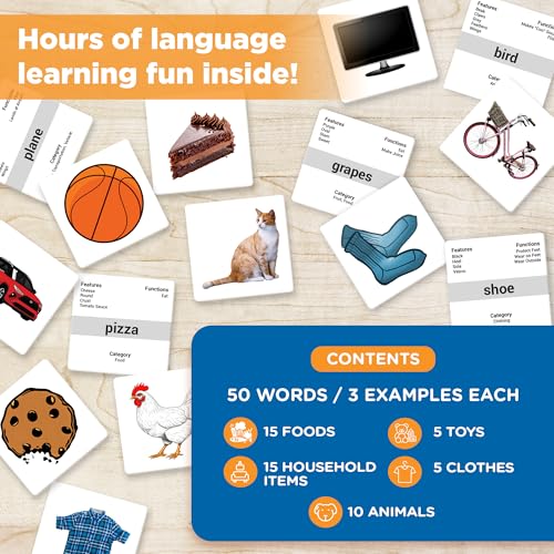 ThinkPsych First Nouns Flash Cards - 150 Picture Cards for Speech Therapy - style: First Nouns - Animals, Food & More (3 Examples)