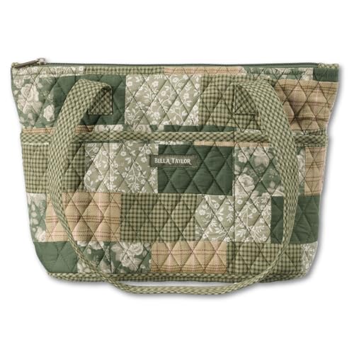 Bella Taylor Small Tote, Quilted Shoulder Bag for Women - color: Heirloom Rose Patchwork