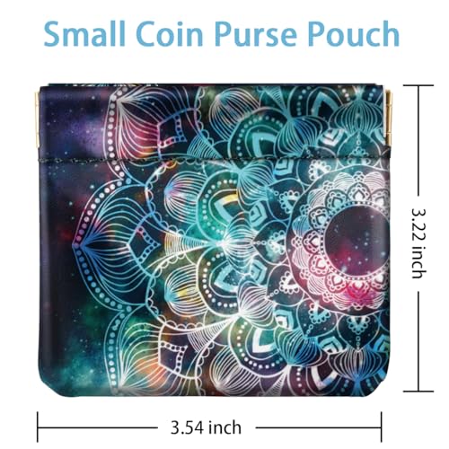 Squeeze Coin Purse Pouch Mini Coin Pocket Portable Change Wallet - color: Mandala, size: Mini (3.54"x3.2")