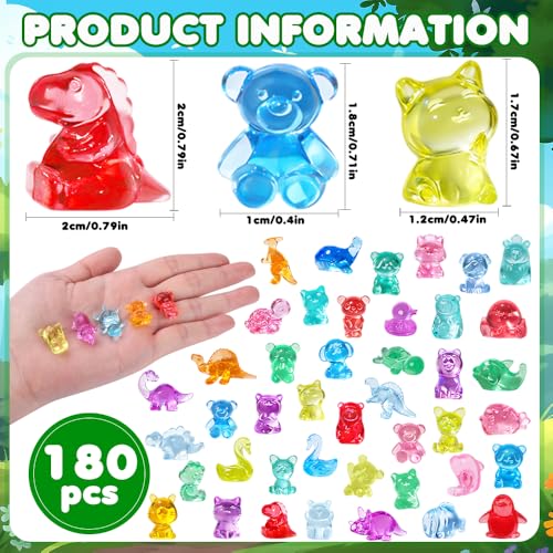 DIYDEC 180Pcs Mini Resin Animal 50 Styles Tiny Resin Figurines to Hide