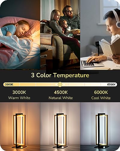 EDISHINE LED Table Lamp, Modern Bedside Lamps for Living Room, Gold - color: Gold