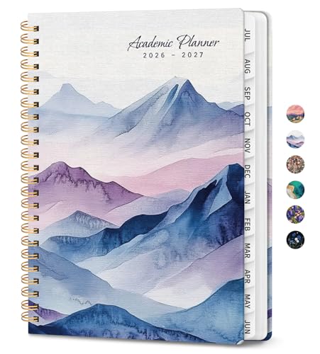 ZOTIA Planner 2026-2027 Weekly & Monthly Calendar Planner Jul 2026-Jun 2027 - color: D-Distant Peaks Hill, size: 6.3" x 8.5"