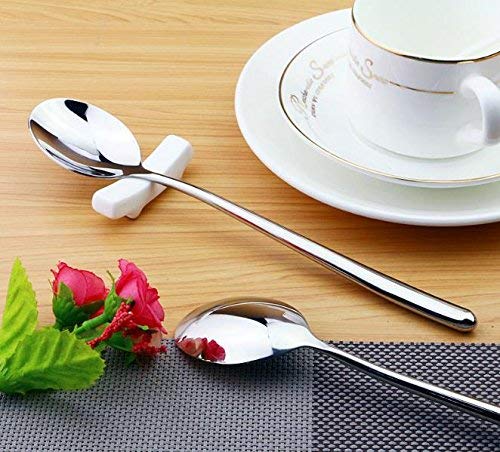 Miupoo Korean Soup Spoons Stainless Steel Long Handle Tablespoon Pack of 5 - size: 7.8x1.6 inches
