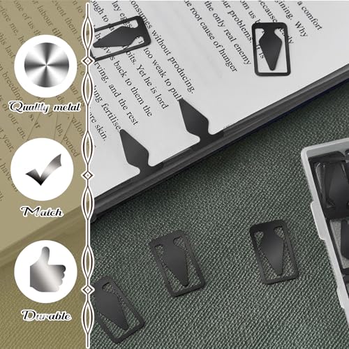 Spakon 100 Count Tin Mixed Metals Book Line Markers, Black - color: Black