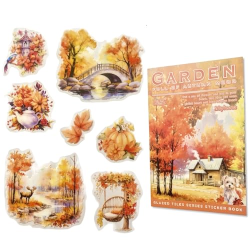 TIAMECH Glazed Tile House Autumn Garden Sticker Book - color: Autumn Garden