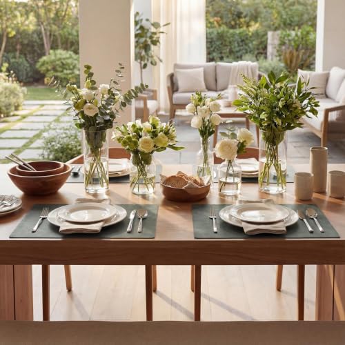 Artoid Mode Gray Faux Leather Placemats Set of 4 - color: Gray, size: 12" x 18", Rectangular Set of 4