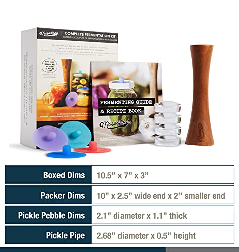 Masontops Complete Mason Jar Fermentation Kit - Easy Small/Regular Mouth Jars Vegetable Fermenting Set - DIY Equipment Essentials - size: Regular Mouth
