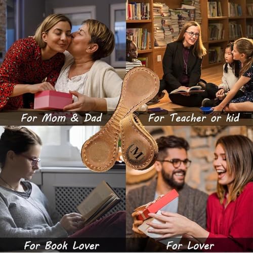 Personalized Magnetic Leather Initial Bookmark, 26 Letters Customized Multi-Functional for Women, Teachers, Book Lovers (Purple, S) - color: Purple, size: S