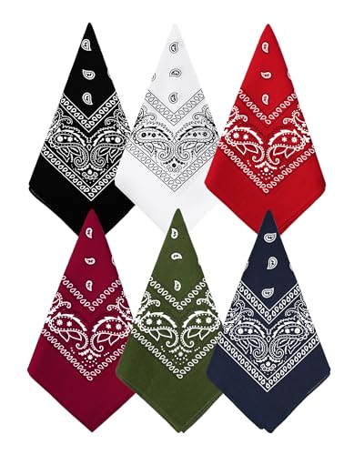 Bycc Bynn Large Soft Cotton Bandanas Pack for Men & Women 22 x 22 inches - color: 5