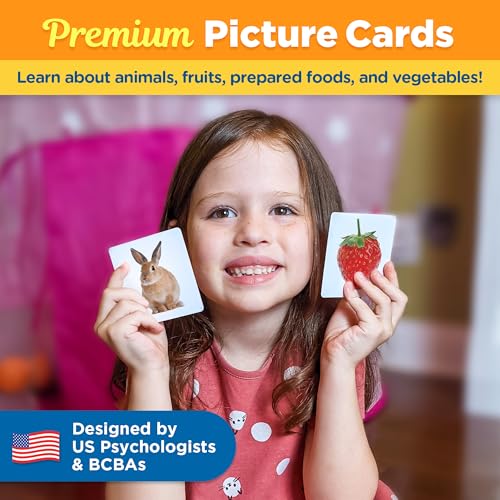 ThinkPsych Level 2 Nouns Flash Cards - 150 Picture Cards for Speech Therapy - style: Level 2 Nouns - Animals & Food (Real Photos)
