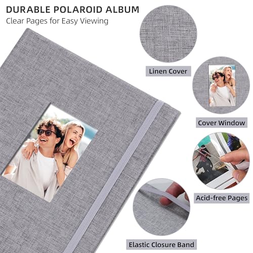 Vienrose Mini Polaroid Photo Album 208 Photos 2x3 Inch Grey 1 PACK - color: Grey, size: 1 PACK