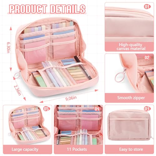 Jutom 39 Pcs Aesthetic Book Annotation Kit,Pink,Kawaii Style - color: Pink, style: Kawaii Style