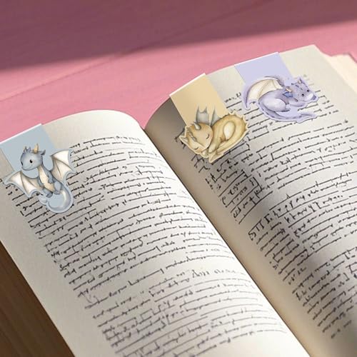 Cute Dragon Magnetic Bookmarks, 8 Pcs Fun Animal Book Marks for Reading Kids Boys Girls, Magnetic Bookmark Clips for School Supplies, Birthday Christmas Gifts for Book Lovers - style: Cute Dragon
