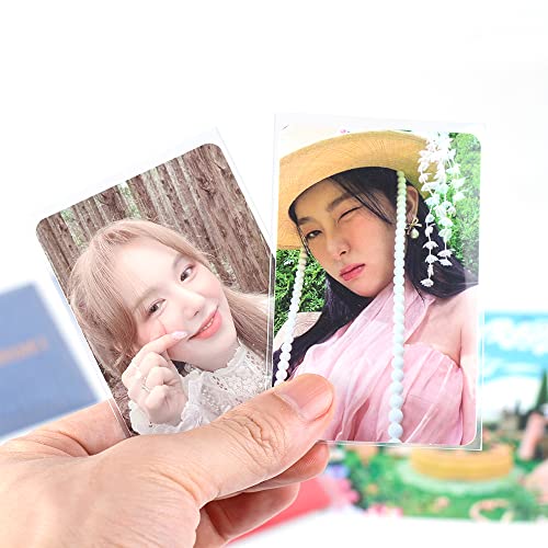 100 Packs Kpop Photocard Sleeves, 58 x 89 mm, 200 Microns Thick - size: Ultra Clear, Unsealable