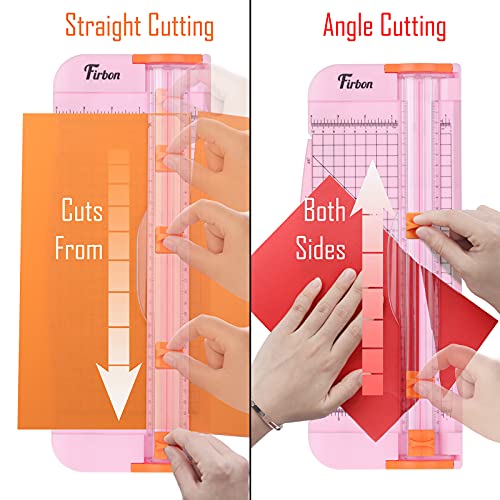 Firbon A4 Paper Cutter, 12 Inch Paper Trimmer with Extened Ruler, Pink - color: Pink