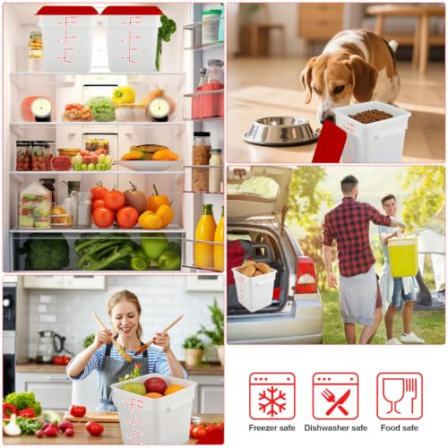 2 Pack Square Food Storage Container With Lid,12-22 Quart Commercial Storage Box With Scale & Handle,Cake Making,Dough Marinating Meat,Kitchen Supplies (Polypropylene, 18 Quart) - color: Polypropylene, size: Square-18 Quart