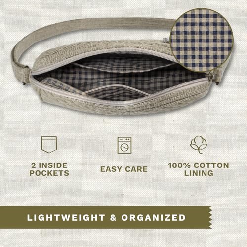 Bella Taylor Simple Crossbody, Quilted Handbag for Women - color: Khaki Chambray