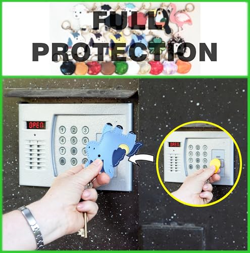 Leather Keychain Holder Protective Case Compatible with Apple AirTag - color: Blue Horse