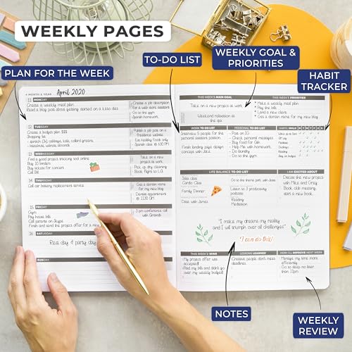 Clever Fox Planner PRO, Undated Weekly Planner, 8.5x11 Dark Blue - color: Dark Blue (Undated), size: A4 (8.5" x 11") Standard Version