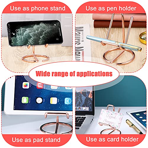 2 Pieces Metal Business Card Holder for Desk - color: Rose Gold