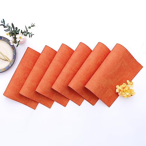 Homaxy PU Faux Leather Placemats for Dining Table, Set of 6, Orange - color: Orange
