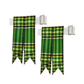 Men's Men's Tartans Kilt Flashes with Heavy Buckle Elastic Adjusters Fit - color: Irish Green