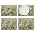 Pimpernel Fleurs des Champs Collection Placemat Set – (15.7" x 11.7") Cork-Backed Table Mats with Blue & White Cornflower Pattern, Heat & Stain Resistant with Lacquered Finish, Decorative Dining - size: 15.7" x 11.7" Rectangular, style: Fleur Des Champs