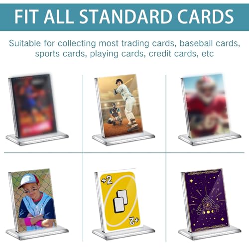 Mudder 3 Pack Acrylic Baseball Card Frame Display Stand Trading Card Holder Clear Display Stand