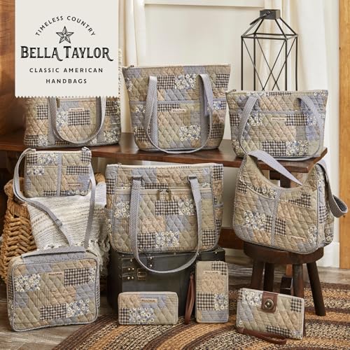 Bella Taylor Simple Crossbody, Quilted Handbag for Women - color: Khaki Patchwork