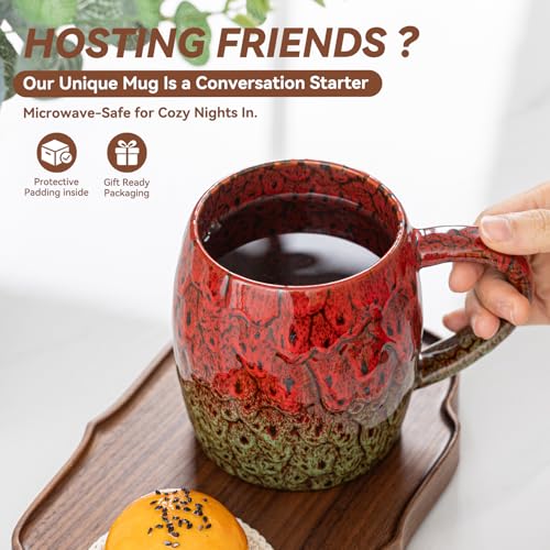 Holly Berry Ceramic Mug, 22oz Reactive Glaze Christmas Mug, Holiday Gift - color: Holly Berry · FESTIVE