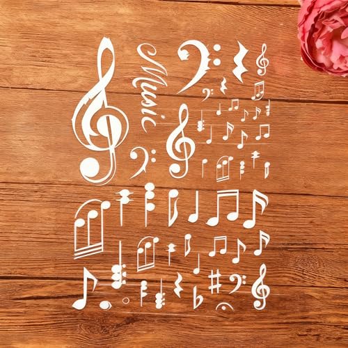 TIAMECH A4 Reusable Music Symbol Notes Stencil for Painting - style: Music Notes