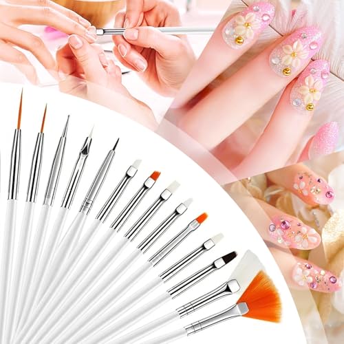 Nail Art Tools 27Pcs Set,Nail Art Brush,Resin Nail Art Palette,5 Pcs Nail Art Sculpture Pen,2-way Acrylic Silicone Engraving Pen Dotting Pen Tools Nail Art Kit for Nail Art DIY - color: A5#White Style 3
