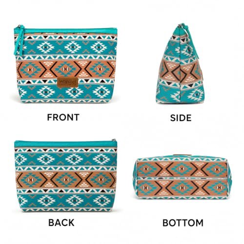 Wrangler Travel Makeup Bag Large Waterproof Cosmetic Bag for Women - color: Turquoise