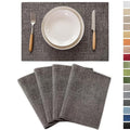 Demetex Placemats Table Mats Set of 4 Heat Resistant Washable Cloth Place Mats for Dining Table Holiday, Dark Grey - color: Dark Grey, size: Placemats set of 4