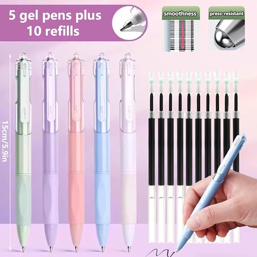 42 Pcs Big Capacity Pencil Pouch with Aesthetic School Supplies, 12 Pastel Highlighters, 5 Black Ink Gel Pens, 6 Mechanical Pencils Set 0.5 & 0.7mm, Sticky Notes, Stationary Set for Student(Purple) - color: Purple