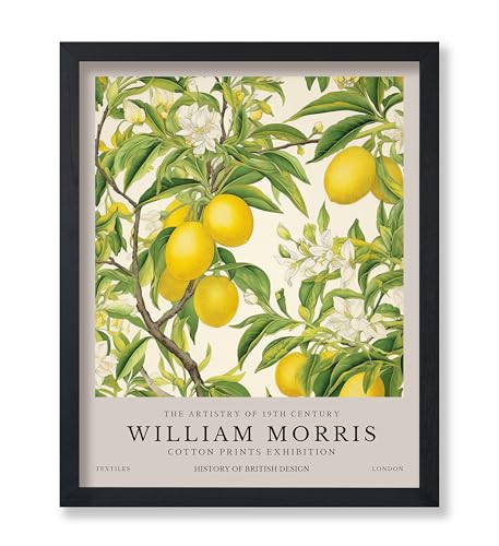 Poster Master Lemon Tree Print - William Morris Poster - Botanical Exhibition Artwork - Floral Housewarming Gift - Lemon & Fruit Creation - Aesthetic Dining Room or Kitchen Decor - 8x10 UNFRAMED Wall Piece - color: Style-15, size: 8"L x 10"W