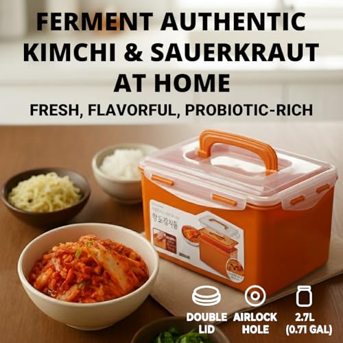 Fermentation Storage System for Kimchi & Sauerkraut | Airtight 0.71gal-2.7L - size: 0.71gal