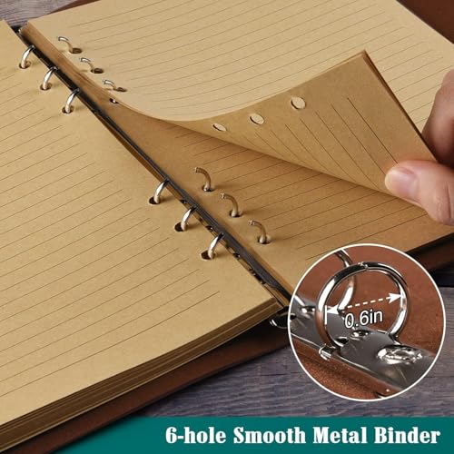 OMEYA Leather Journal Notebook, Refillable Writing Journal Diary Planner for Women Girls (Blue, A6 7.3'' x 5.1'') - color: Blue, size: A6 7.3'' x 5.1''