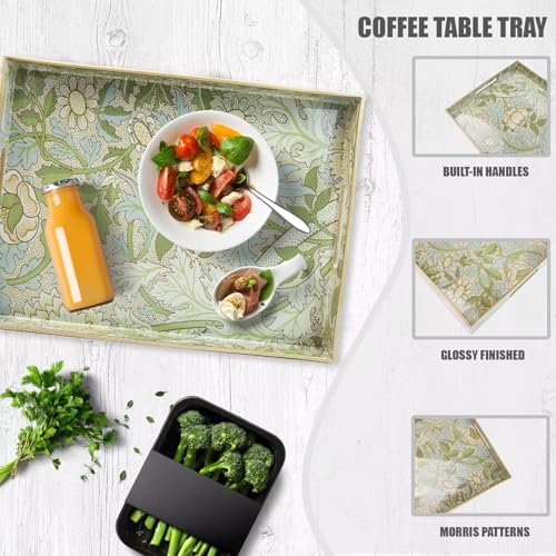 Spsyrine Plastic Serving Tray with Handles for Coffee Table, Dianthus - color: Multi D