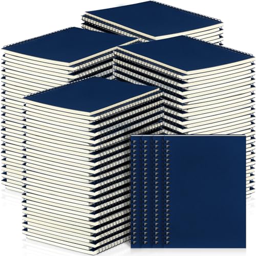 Yahenda 72 Pcs Spiral Notebooks, 1 Subject, Wide Ruled, Deep Blue - color: Deep Blue