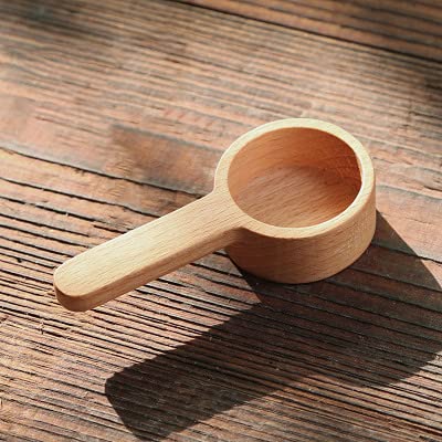 Coffee Spoons, CISHNOU Wooden Coffee Ground Spoon, Measuring for Ground Beans or tea, Soup Cooking Mixing Stirrer Kitchen Tools Utensils, 1 Wooden Tea Scoop(Wood Color) - color: B Beech Wooden Short
