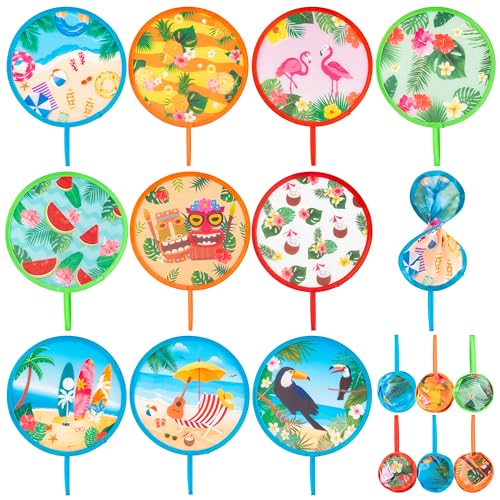 R HORSE 50Pcs Summer Hawaiian Folding Fans Bulk Tropical Handheld Fan Gifts - color: Beach