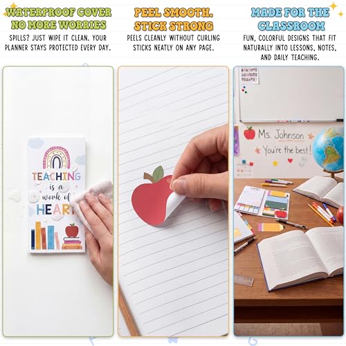 BEAWART Teacher Sticky Notes Set, Rainbow Boho Classroom Appreciation Gift - color: Rainbow Boho Teacher Sticky Notes