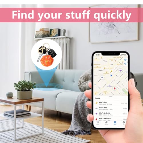 Leather Keychain holder Protective Case Compatible with Apple AirTag - color: Orange