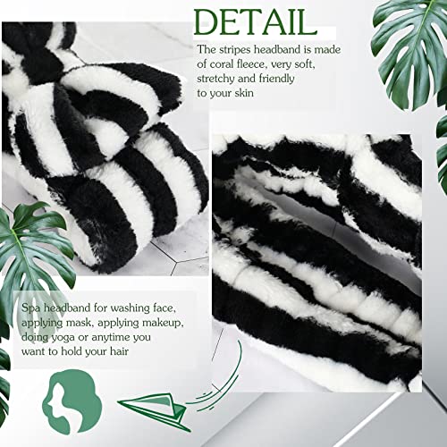 Hanaive 3 Pcs Spa Headband and Wristbands for Washing Face, Dark Stripes - style: Dark Stripes